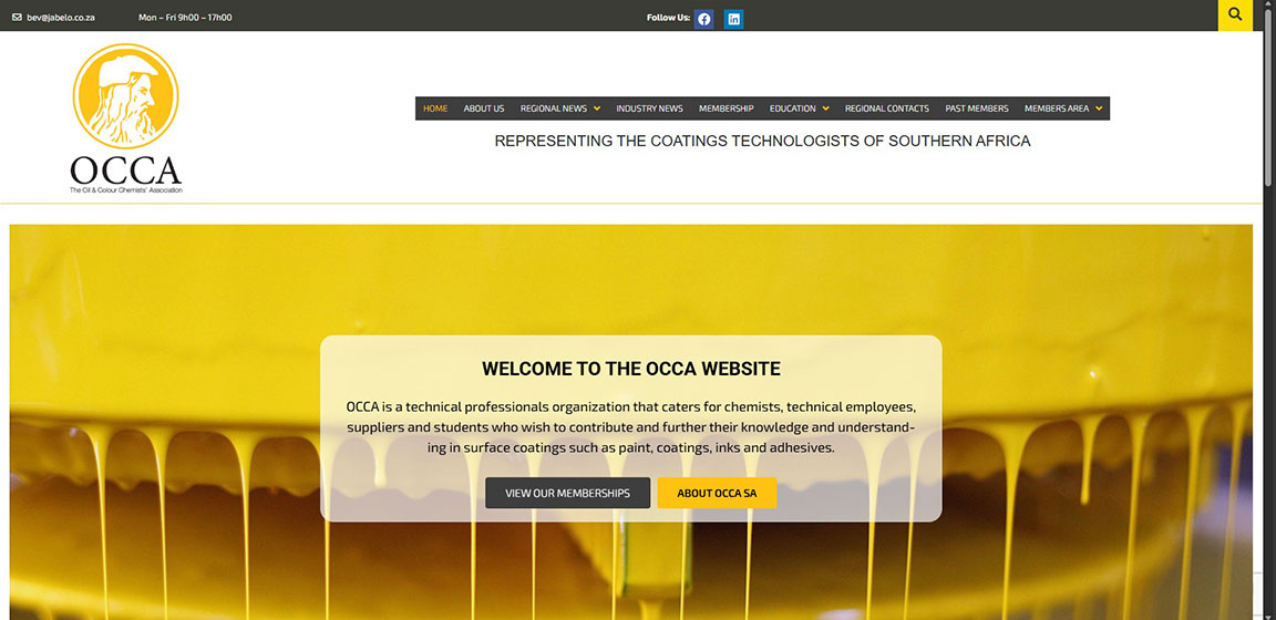 OCCA SA Website Development